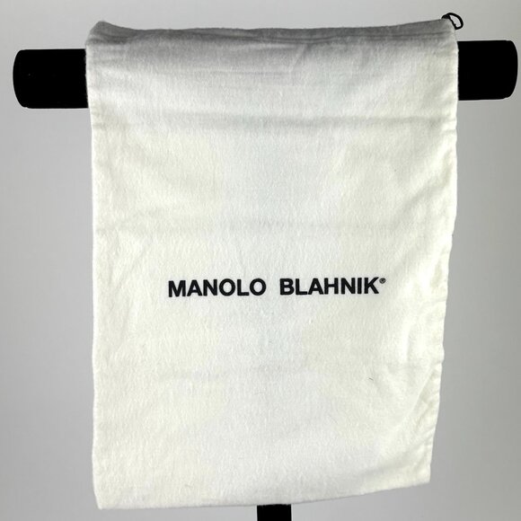 Manolo Blahnik White Logo Dust Bag 14" x 11" – Authentic Luxury Shoe Storage - Picture 6 of 6